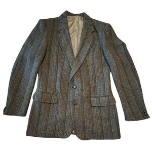 Harris Tweed Vintage Mens Wool Blazer Size 42L  Scotland Plaid Pattern *READ*